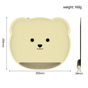 Silicone Bear Placemat For Baby Toddler <b>Off</b> White Cartoon Design Heat Insulating Non Slip <b>Easy</b> Clean Feeding Mat - Product Image 2