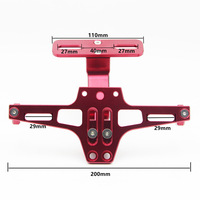 Support de plaque d'immatriculation universel pour moto avec LED réglable en alliage d'aluminium CNC brillant