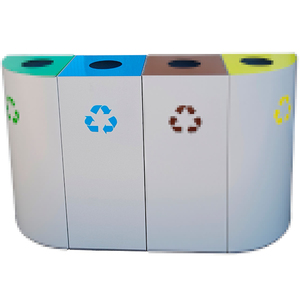 Bidone per Riciclaggio 65 L Blu Design Quadrato per Uso Esterno - Product Image 1