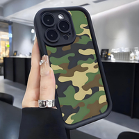 Excellente coque de téléphone portable en TPU antichoc avec motif camouflage et protection d'objectif pour iPhone 11 12 13 14 15 16 17 18 Pro Max