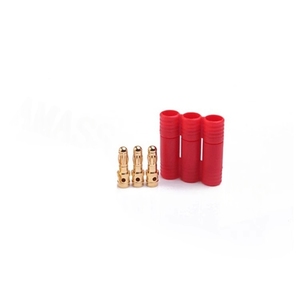 AMASS AM-1011A ชุดขั้วต่อแบบหัวกระสุนชุบทอง 3 พิน ขนาด 3.5 มม. พร้อมปลอกหุ้มไนลอน กระแสไฟต่อเนื่อง 35A สำหรับมัลติโรเตอร์และโมเดล RC - Product Image 3