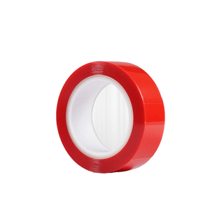 Dubbelzijdige acryl drukgevoelige kleefsticker, hittebestendig, transparante PET-tape, rode achterkant, heavy-duty voor zakverzegeling - Product Image 4