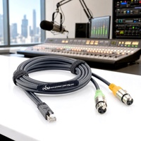 Câble répartiteur RJ45 8P8C mâle vers double XLR 3 broches femelle AXIA pour équipement de salle de contrôle de diffusion et console Wheatstone Blade