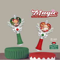 Ensemble de jeux aquatiques portables en plastique pour Noël, avec baguette magique, chariot citrouille et jeu de lancer d'anneaux Père Noël - Cadeau éducatif pour enfants, idéal pour les fêtes et les cadeaux de fin d'année