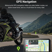 Navigateur GPS CarPlay pour moto Aoocci, écran tactile 6 pouces, Android Auto sans fil, caméra double objectif DVR, étanche IP67
