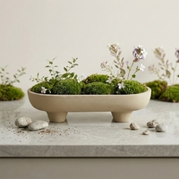 Pot de fleurs en béton durable pour mousse et plantes succulentes, décoration de meubles de salon intérieur et extérieur
