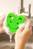 Éponge de nettoyage en forme d'ours mignon, écologique, à haute absorption, douce, absorbante, réutilisable, nouveauté, personnage animalier, pour le bain