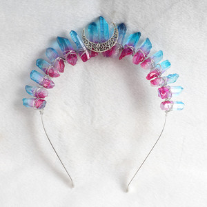 Diadema <span class=keywords><strong>de</strong></span> bruja Vintage Bohemia para mujer, diadema <span class=keywords><strong>de</strong></span> cristal crudo <span class=keywords><strong>de</strong></span> imitación, luna <span class=keywords><strong>de</strong></span> aleación, varita <span class=keywords><strong>de</strong></span> cristal natural, Aro para el pelo, regalo - Product Image 5