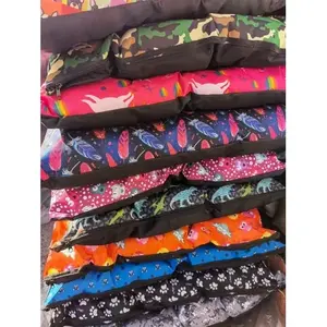 Lit pour chien en toile avec fermeture éclair, amovible, lavable, rectangulaire, pour intérieur, toutes saisons, motif de dessin animé, rembourrage en fibre de polyester, emballage en boîte - Product Image 6