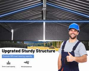 366x457cm extérieur robuste <span class=keywords><strong>garage</strong></span> en métal hangar verrouillable double portes à charnières extra large abri de <span class=keywords><strong>voiture</strong></span> pour voitures camions équipement de pelouse - Product Image 6