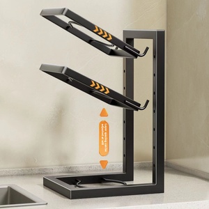 Estante ajustable <span class=keywords><strong>para</strong></span> ollas de hierro de 5 capas con estante de tapa, organizador de almacenamiento de cocina de Metal <span class=keywords><strong>para</strong></span> ollas, sartenes, exhibición, accesorio de gabinete <span class=keywords><strong>para</strong></span> el hogar - Product Image 4