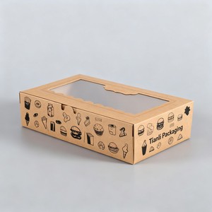 Bán buôn tùy chỉnh cupcakes bánh ngọt Cookie croissants hộp giấy kraft hộp chiên gà bao bì hộp với cửa sổ PVC - Product Image 2