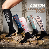Chaussettes d'équitation montantes personnalisées avec logo de marque, qualité supérieure, pour femmes et hommes, absorbant la transpiration