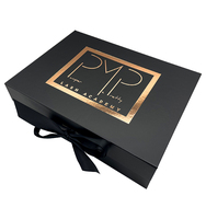 Boîtes d'emballage personnalisées en gros pour extensions de cheveux noirs avec logo, boîte cadeau pour cheveux humains vierges, boîte à vêtements avec insert en satin et ruban