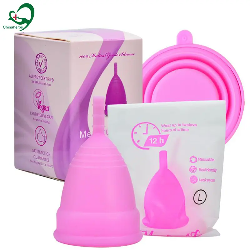 Embalaje personalizado, copa menstrual reutilizable, silicona médica suave, piel sensible, Copas Menstruales