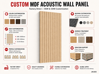 Panneau acoustique décoratif en MDF absorbant le son pour studio, bureau, hôtel et intérieurs commerciaux