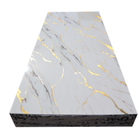 Panel de Decoración de Pared de PVC Moderno, Impermeable e Ignífugo, con Revestimiento UV, Lámina de Mármol para Escaleras y Baños