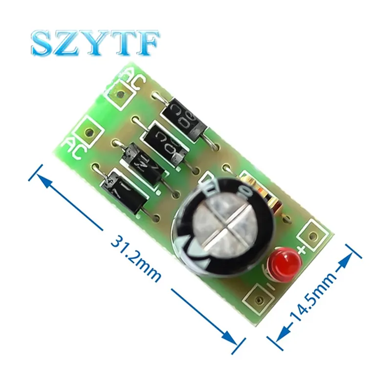 Módulo de conversão de energia ac para dc 1n4007, filtro retificador de ponte completo 12v 1a ac conversor dc