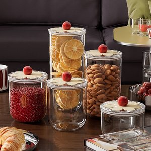 Pequeño alijo para mascotas dulces comida segura galleta té café azúcar especias cocina almacenamiento botellas de plástico tarro contenedor caja conjunto con tapa - Product Image 3
