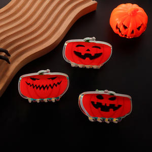 Pinza de pelo láser para Halloween, diseño de fantasma de <span class=keywords><strong>calabaza</strong></span> coreana, 5cm, pinza de pelo de PVC, accesorios para el cabello de fiesta al por mayor - Product Image 4