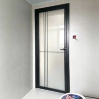 Portes coulissantes intérieures modernes pour appartement de bureau avec verre trempé, résistantes au vent et à l'eau, finition de qualité