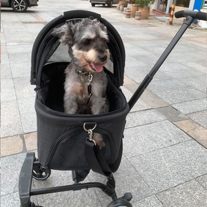 Poussette pour animaux de compagnie légère 3-<span class=keywords><strong>en</strong></span>-1 réglable <span class=keywords><strong>en</strong></span> tissu pour chiens et chats, sac de transport détachable et pliable pour les voyages - Product Image 3
