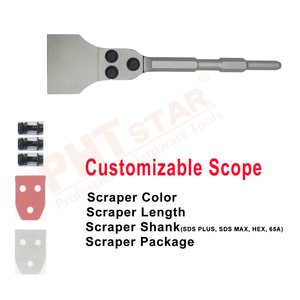 Scraper Hex Shank Tugas Berat Pisau Scraper Tile Penghapusan Pahat Sedikit Lantai Alat untuk Menghapus Limbah Lantai, Ubin - Product Image 2
