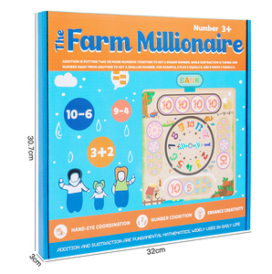 2025 YUCI LOGO Personalizado Jogos de Tabuleiro Educacional Ensino Aids Brinquedos Matemática Para Crianças Brinquedos De Madeira Fazenda Milionário - Product Image 4