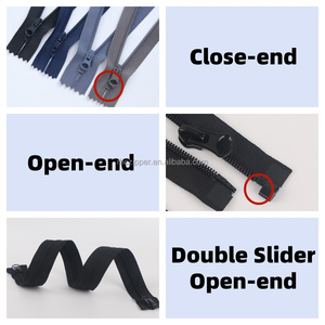 Fermetures en nylon RHC # 8 # 5 # 3 fermetures éclair en nylon à glissière <span class=keywords><strong>double</strong></span> personnalisées, <span class=keywords><strong>fermeture</strong></span> éclair en nylon à extrémité ouverte pour veste, manteau - Product Image 4
