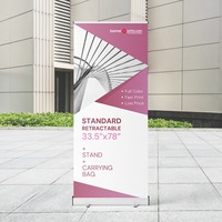Support de bannière enroulable à base large, cadre d'affichage rétractable portable en aluminium, promotion personnalisée pour magasin de détail