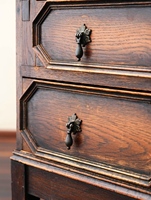 Bureau d'écriture vintage en chêne massif avec plusieurs tiroirs, armoire de rangement pour bureau, chambre ou salon en bois