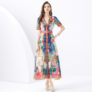 Vestidos Casuales Elegantes para Mujer, Estilo Clásico con Flores, Vestido Vintage - Product Image 4