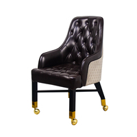 Lucky YH — chaise de lecteur de café de haute qualité, fauteuil avec roues dorées mobiles à vendre
