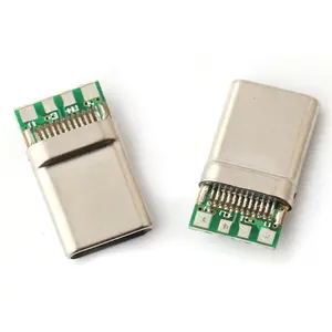 USB 3.1 Usb C Pria Konektor 12pin Kawat Solder PCB USB Antarmuka Plug Tipe-C Male Konektor