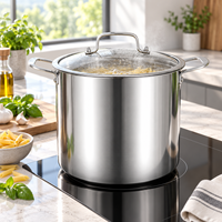 WOXIANG Marmite extra haute en acier inoxydable triple épaisseur 24/26/28/30/32cm Grande capacité Chauffage uniforme pour la cuisine