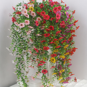 Orquídea Phalaenopsis Artificial para Colgar en la Pared, Flor de Seda Plástica, Decoración para el Hogar con Follaje Rojo, Accesorios para Exteriores - Product Image 4