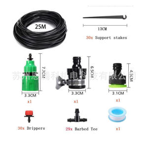 Système d'irrigation goutte-à-goutte 25m avec kit de buses réglables pour l'arrosage et le refroidissement du jardin - Product Image 2