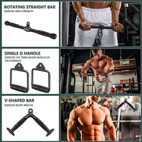 Barre de triceps pour press-down, accessoires d'entraînement intégrés pour la gym, barres de triceps, poignées pour lat pulldown, kit de poulie triceps