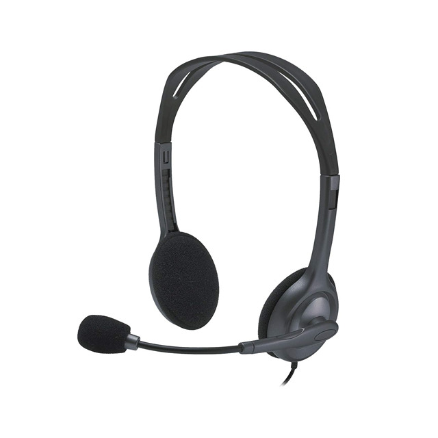 Logitech H111 Stereo Headset 3.5mm Jack Wired Headset Rotatable Mic for Business Call Webinar