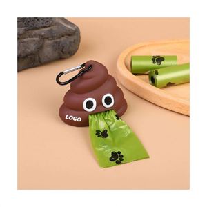 Distributeur de sacs à déjections canines personnalisé avec sacs biodégradables - Logo personnalisé pour les promenades avec le chien - Product Image 1