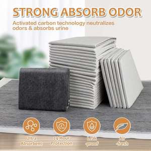 Offre Spéciale Amazon : Tapis d'entraînement jetable pour chiots 34x34 en charbon de bois carbonisé avec coussinets adhésifs pour animaux domestiques - Product Image 6