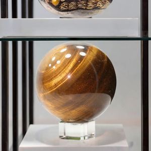Boule de cristal œil de tigre jaune naturel de haute qualité, pierres de guérison Reiki, sphère - Product Image 2