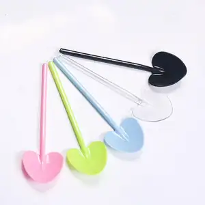 Heart Shape Ice Cream Small Spoon Dessert Cheese Pudding Disposable Mini Colorful Spoon For Cake Yogurt Jelly