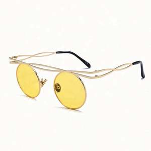 Gafas de sol redondas con montura metálica hueca para mujer, estilo Steampunk, Vintage, a la moda, novedad de 2019 - Product Image 5