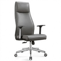 Chaise de bureau exécutive ergonomique à dossier haut en cuir PU, pivotante, avec appui-tête, pour salle de réunion, bureau à domicile