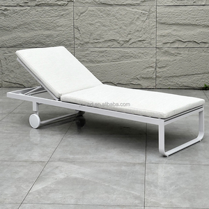 Chaise longue d'extérieur en aluminium Portable coussins lavables amovibles pour cour hôtel chaises longues escalier salon - Product Image 3