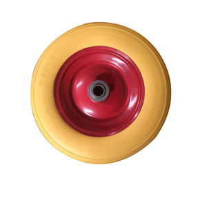 <span class=keywords><strong>Roue</strong></span> en mousse PU robuste de 390 mm - <span class=keywords><strong>Roue</strong></span> en caoutchouc jaune <span class=keywords><strong>avec</strong></span> moyeu en acier rouge pour chariot à main, brouette et chariot de jardin - Product Image 6
