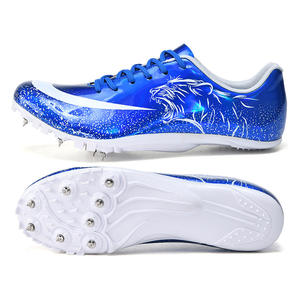 รองเท้าวิ่งกรีฑาแบบมีปุ่มสำหรับผู้ชายและผู้หญิง รองเท้าฝึกซ้อมวิ่งแบบกลาง ลายเสือ หน้าผ้า PU พื้นรองเท้าด้านนอกทำจากยาง สำหรับการเรียนการสอนด้านพลศึกษา - Product Image 1