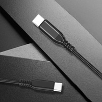 Kabel USB C Pengisian Cepat 3A 1m 2m Tipe C Kabel Sinkronisasi Data Berbahan Nilon Kepang Pengisi Daya Kecepatan Tinggi untuk Ponsel Tablet Hitam