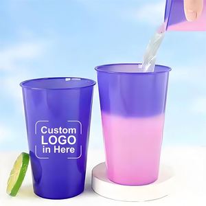 Wsy865 Custom Temperature Change Color 16Oz 22Oz <b>Plastic</b> <b>Drinking</b> <b>Cups</b> Party Mood Stadium <b>Cup</b> With Logo - Product Image 1